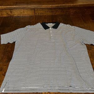 Peter Millar black/white striped Polo, size 2XT!